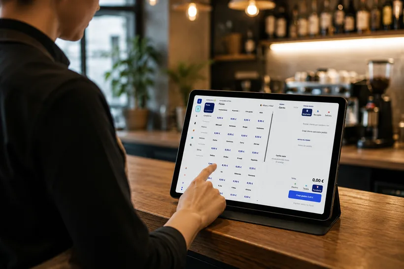Lirio funcionando en una tablet para tomar pedidos en sala